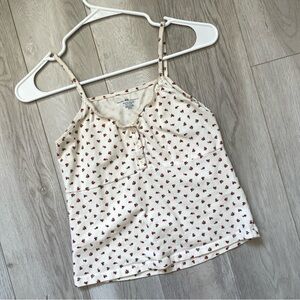 Brandy Melville Tank Top floral tiffany womens Cream (one size) coquette summer